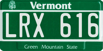 VT license plate LRX616