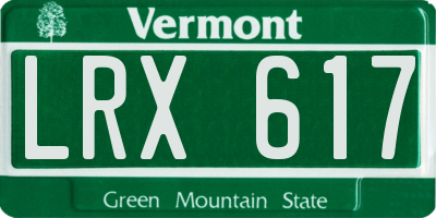 VT license plate LRX617