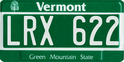 VT license plate LRX622