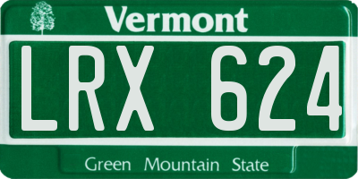 VT license plate LRX624