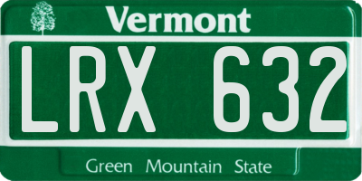 VT license plate LRX632