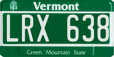 VT license plate LRX638