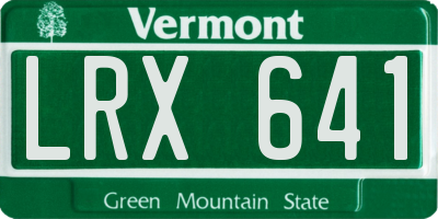 VT license plate LRX641