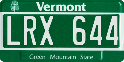VT license plate LRX644