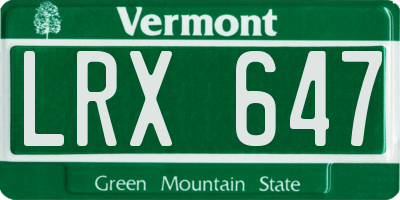 VT license plate LRX647