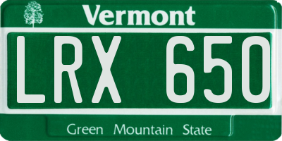 VT license plate LRX650