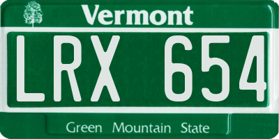 VT license plate LRX654
