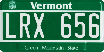 VT license plate LRX656