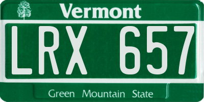 VT license plate LRX657
