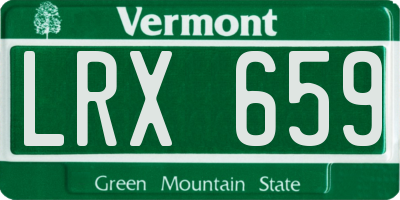 VT license plate LRX659