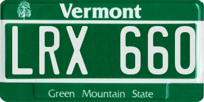 VT license plate LRX660