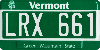 VT license plate LRX661
