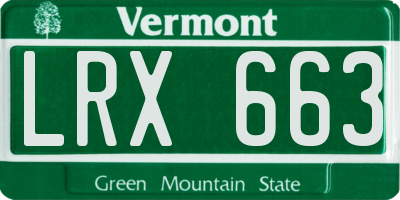 VT license plate LRX663