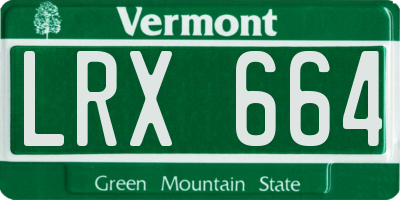 VT license plate LRX664