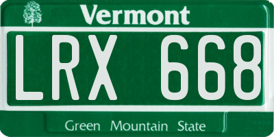 VT license plate LRX668