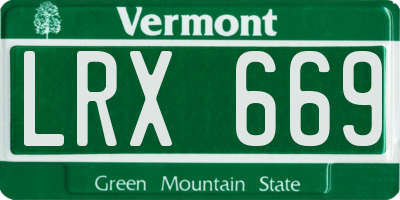 VT license plate LRX669