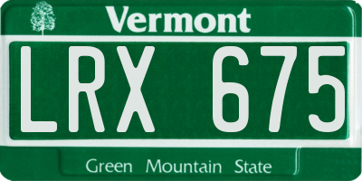 VT license plate LRX675