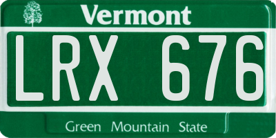 VT license plate LRX676