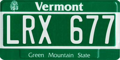 VT license plate LRX677