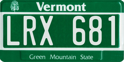 VT license plate LRX681
