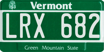 VT license plate LRX682
