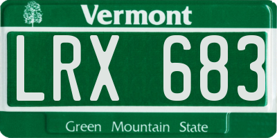 VT license plate LRX683
