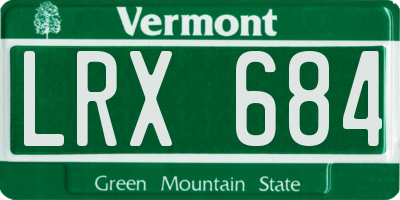 VT license plate LRX684