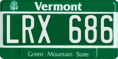 VT license plate LRX686