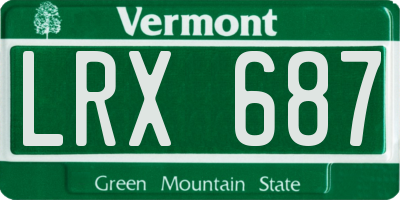 VT license plate LRX687
