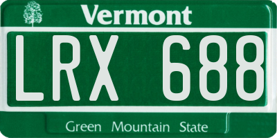 VT license plate LRX688