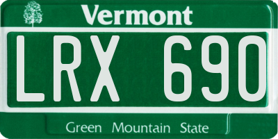 VT license plate LRX690