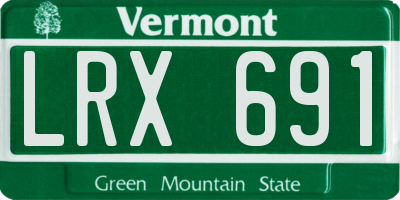 VT license plate LRX691