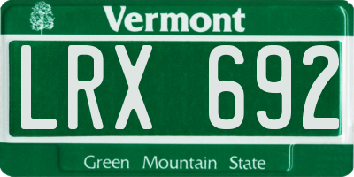 VT license plate LRX692