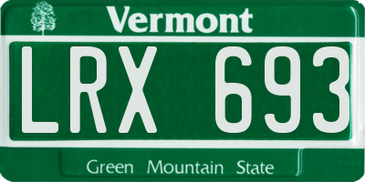 VT license plate LRX693