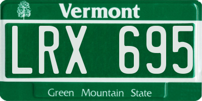 VT license plate LRX695