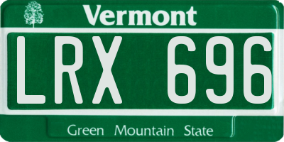 VT license plate LRX696