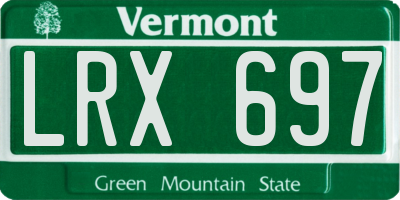 VT license plate LRX697