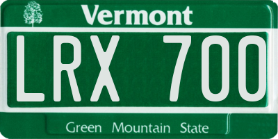 VT license plate LRX700