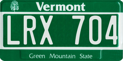 VT license plate LRX704