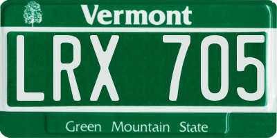 VT license plate LRX705