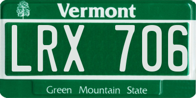 VT license plate LRX706