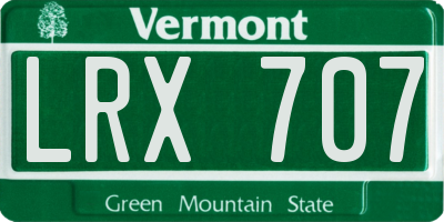 VT license plate LRX707