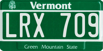 VT license plate LRX709