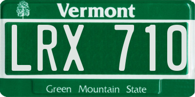 VT license plate LRX710