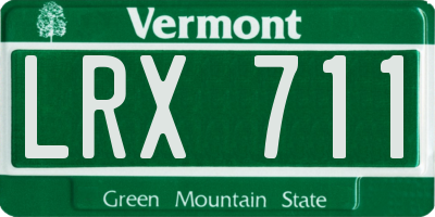VT license plate LRX711