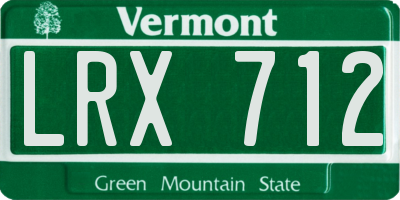 VT license plate LRX712