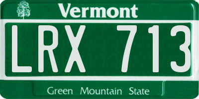 VT license plate LRX713