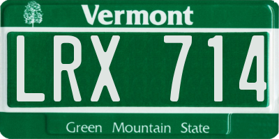 VT license plate LRX714