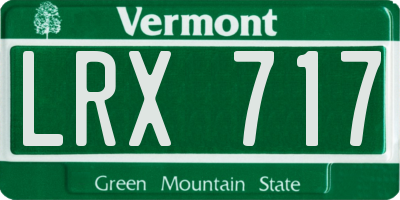 VT license plate LRX717