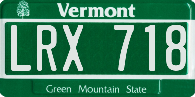 VT license plate LRX718